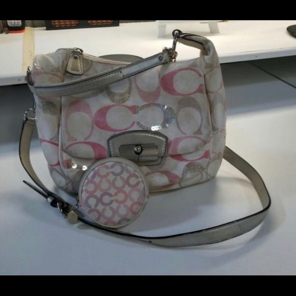 Authentic coat cream and pink also has sequins